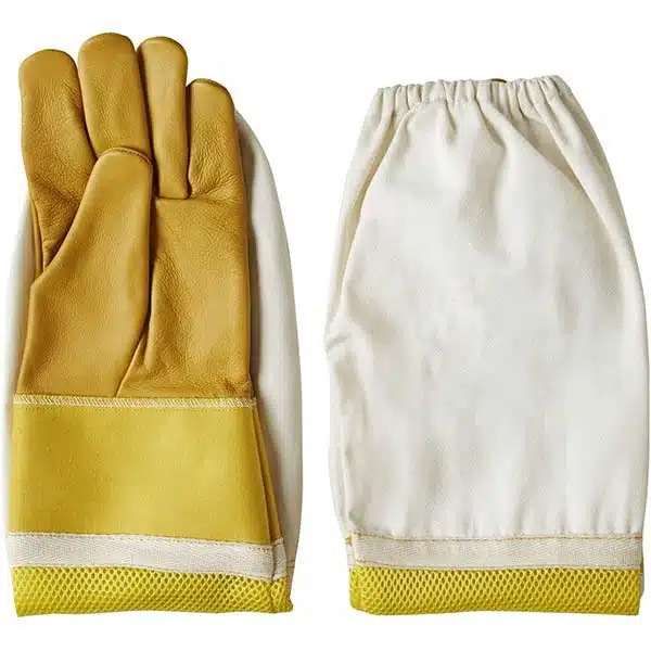 Beekeeper Gloves | Cowhide Leather Gloves with Long Polycotton Sleeves