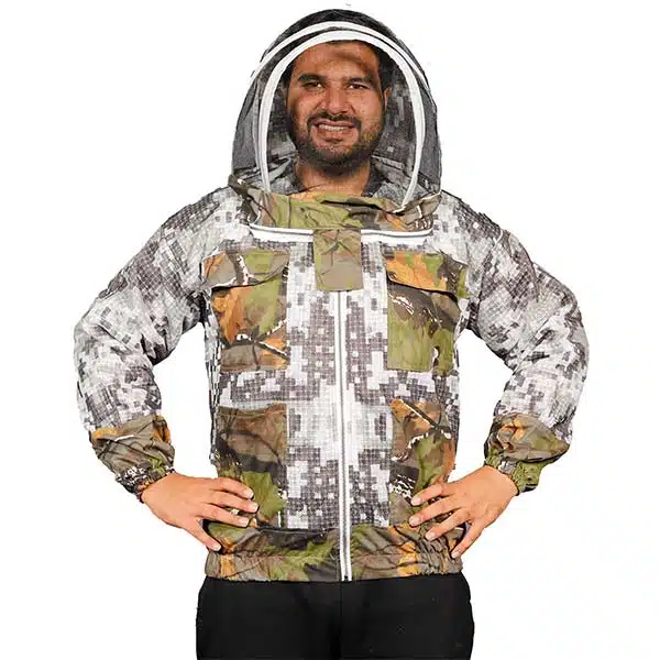 Forest Beekeeping Jacket | Camouflage Protective Jacket with Removable Veil