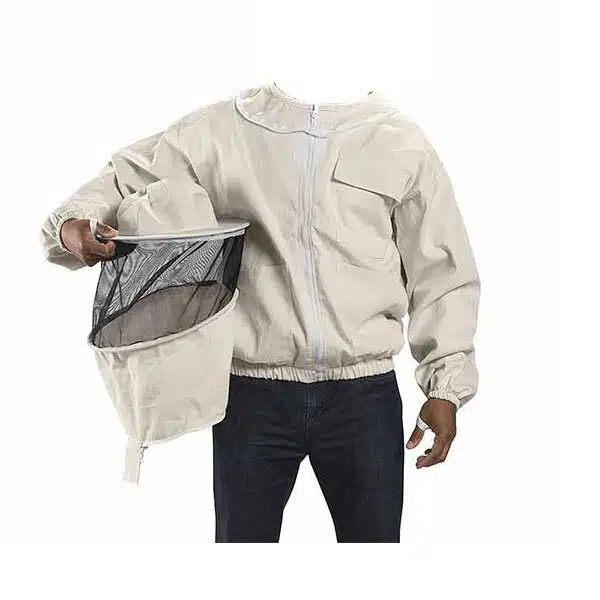 Beekeeper Jacket | Natural Cotton Beekeeping Jacket with Removable Round Veil
