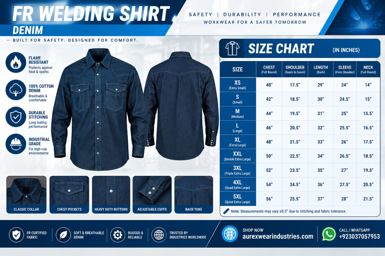FR Welding Shirt – Denim