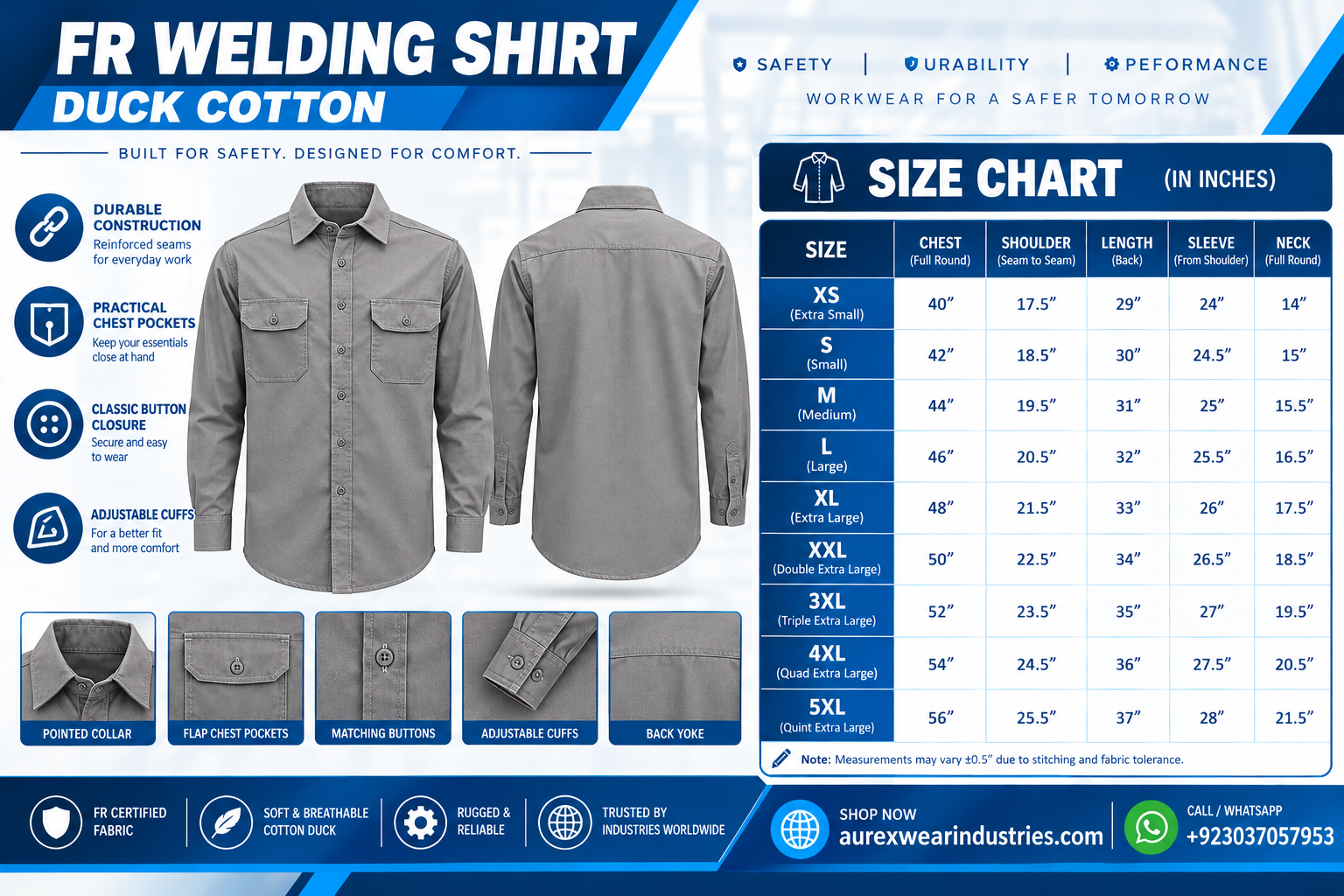 FR Welding Shirt - Duck Cotton