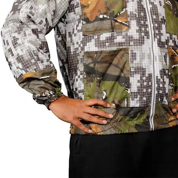 Forest Beekeeping Jacket | Camouflage Protective Jacket with Removable Veil