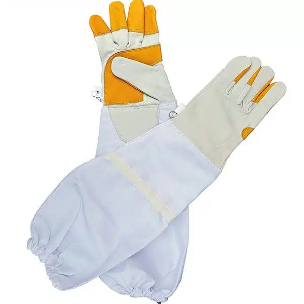 Bee Gloves | High-Quality Leather Beekeeping Gloves with Long Canvas Sleeves